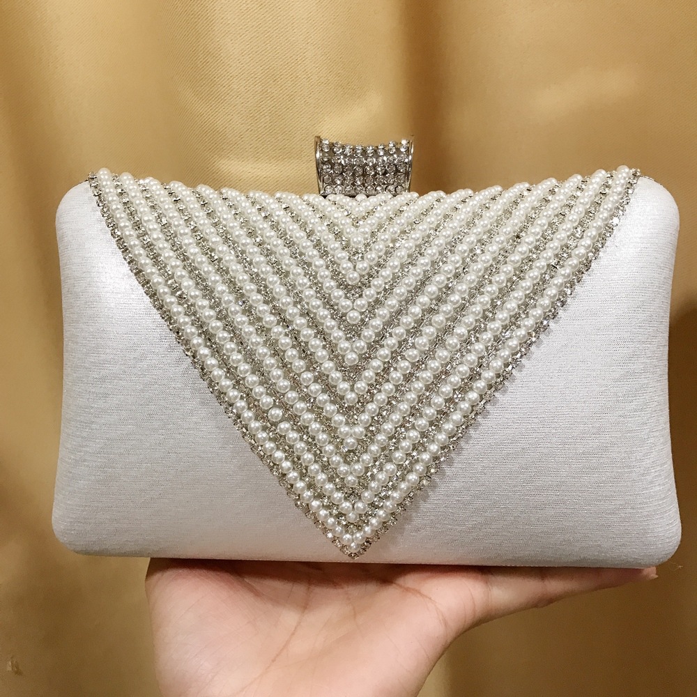 Evening Bag Beaded - Women Pearl Diamond Beaded Evening Bag