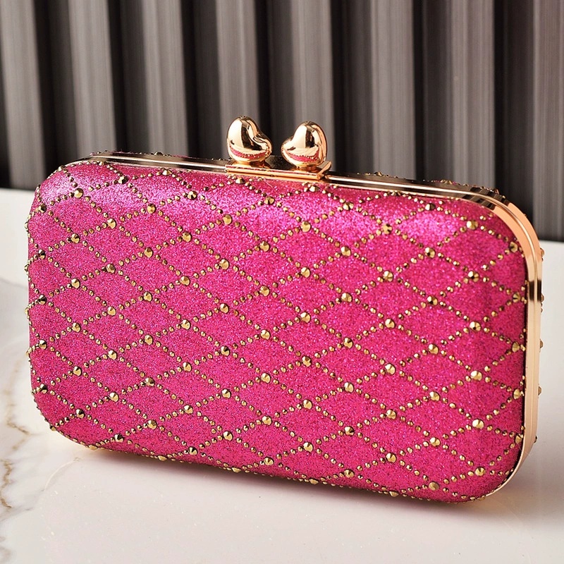 Elegant Hot Pink Glitter Clutc - Evening Bag Beaded recension och pris