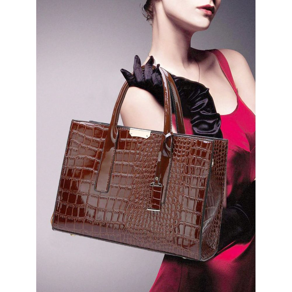 Embossed Top Handle Bag Elegan - Women'S Bags For Work recension och pris
