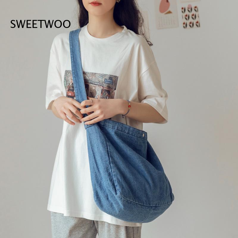 Casual Washed Denim Crossbody  - Women Bags Jeans recension och pris