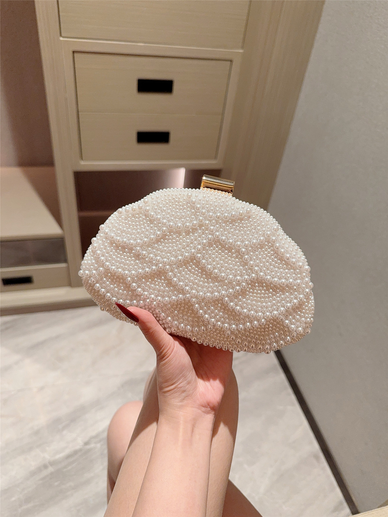 Elegant Pearl Dinner Bag with  - Evening Bag Beaded recension och pris