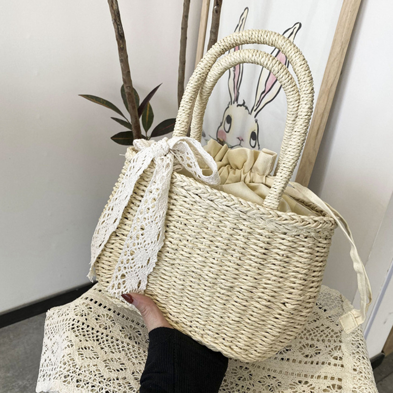 Women Straw Woven Drawstring H - Women'S Bags Holiday recension och pris