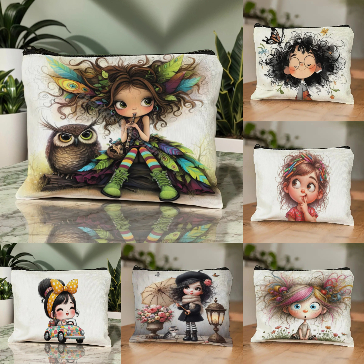 Cartoon Girl Makeup Bag Zipper - Women Bags And Purses recension och pris