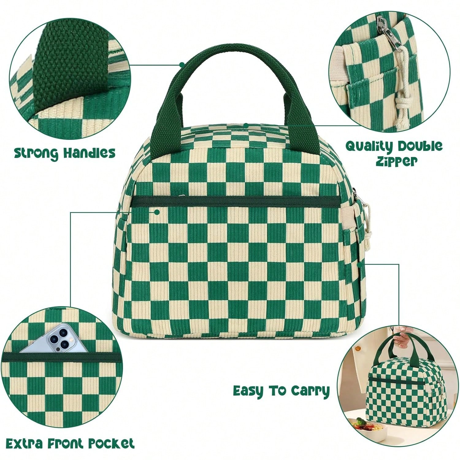 Cute Corduroy Lunch Tote Bags  - Women'S Bags For Work recension och pris