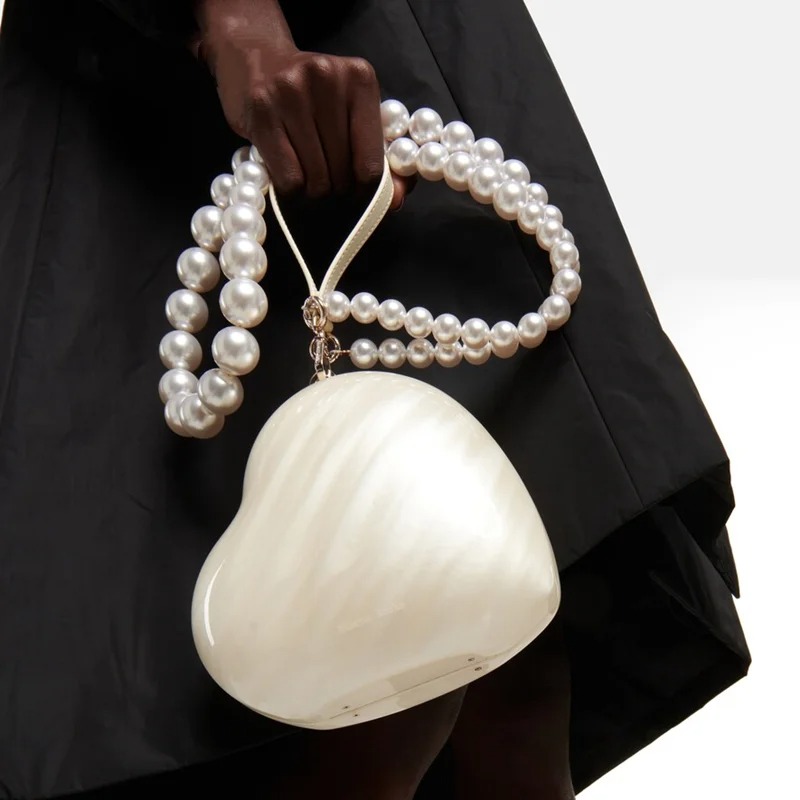 Fashion Acrylic Hearts Evening - Evening Bag Beaded recension och pris