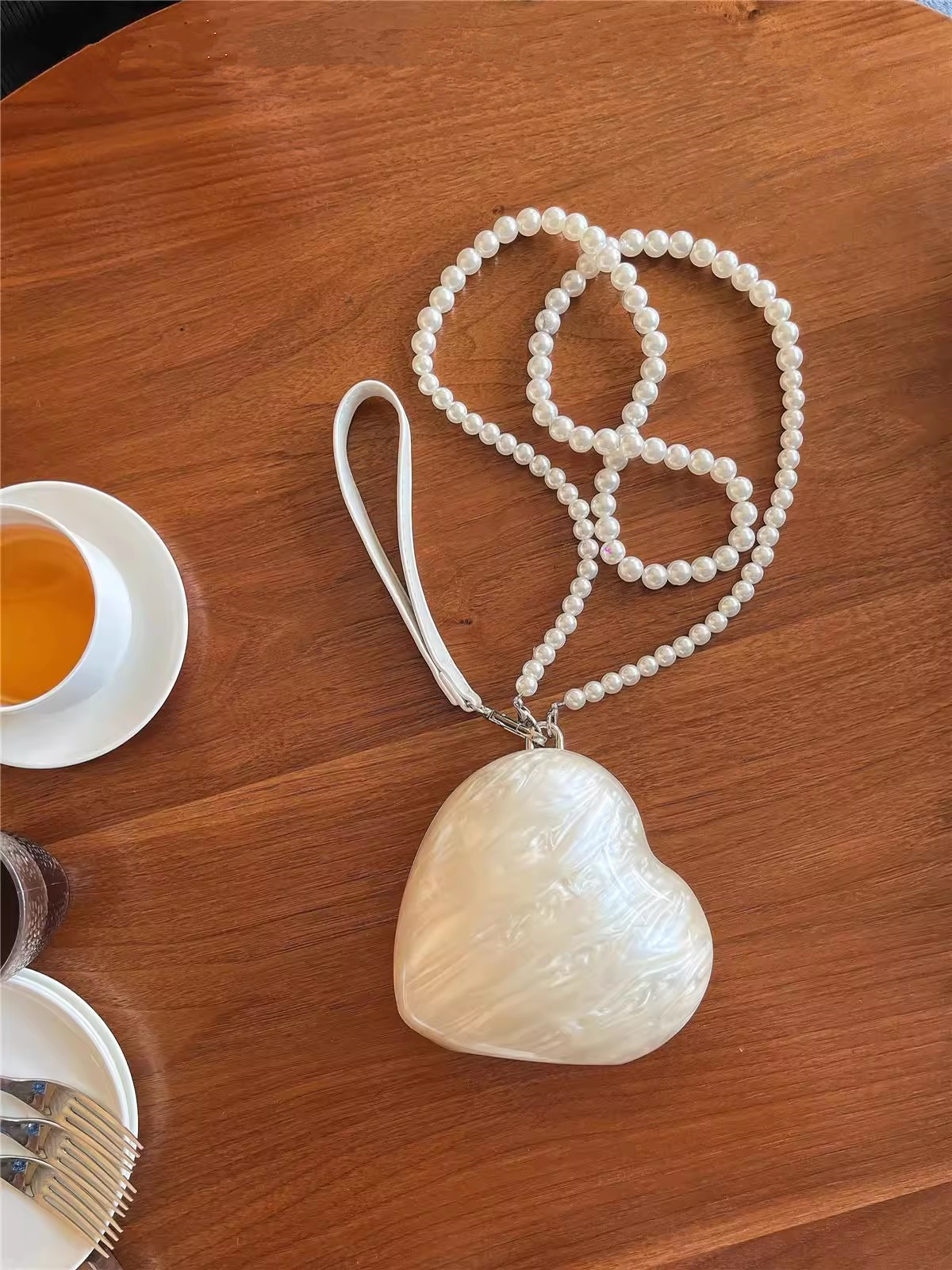 Fashion Acrylic Hearts Evening - Evening Bag Beaded recension och pris