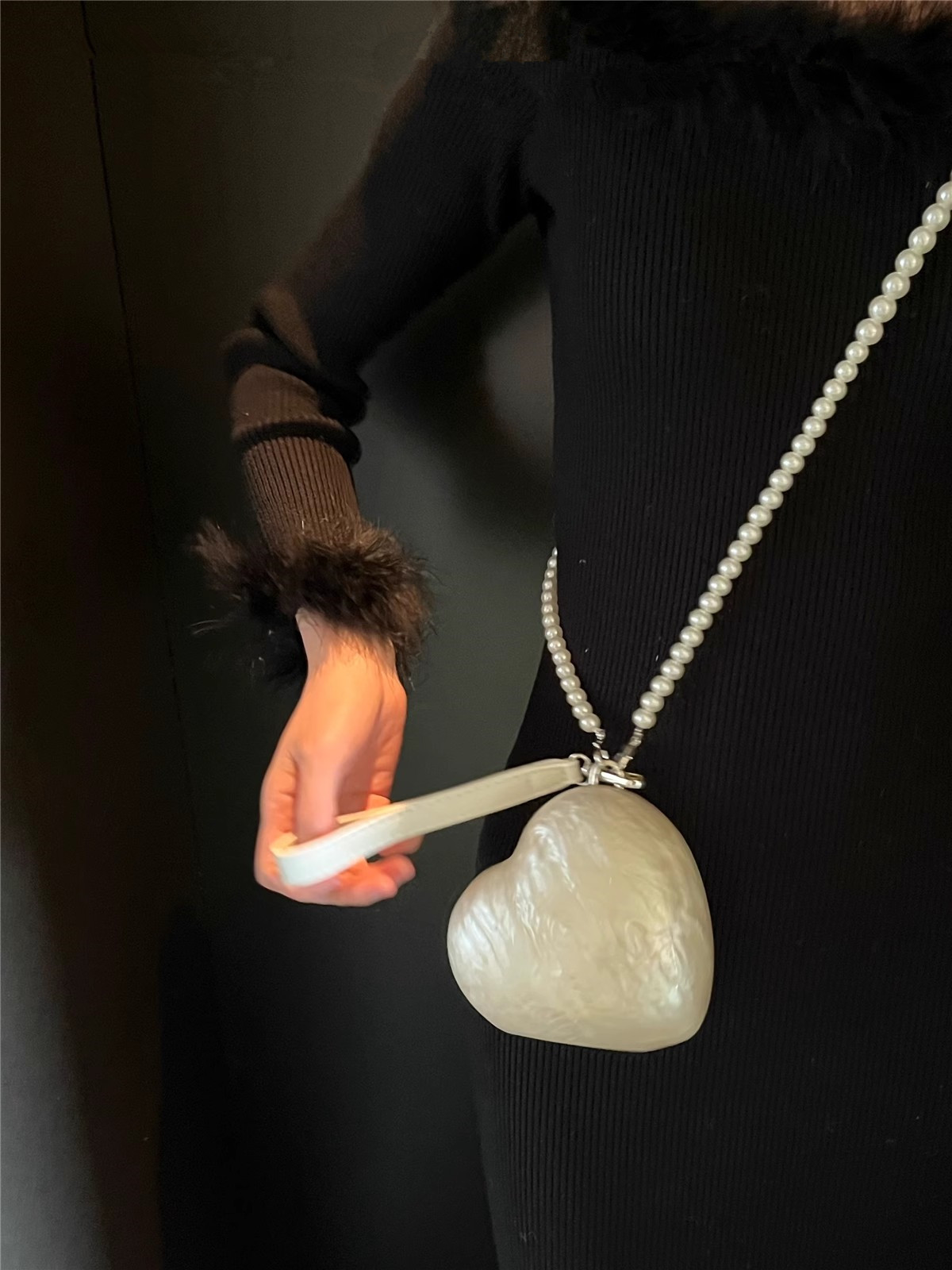 Fashion Acrylic Hearts Evening - Evening Bag Beaded recension och pris