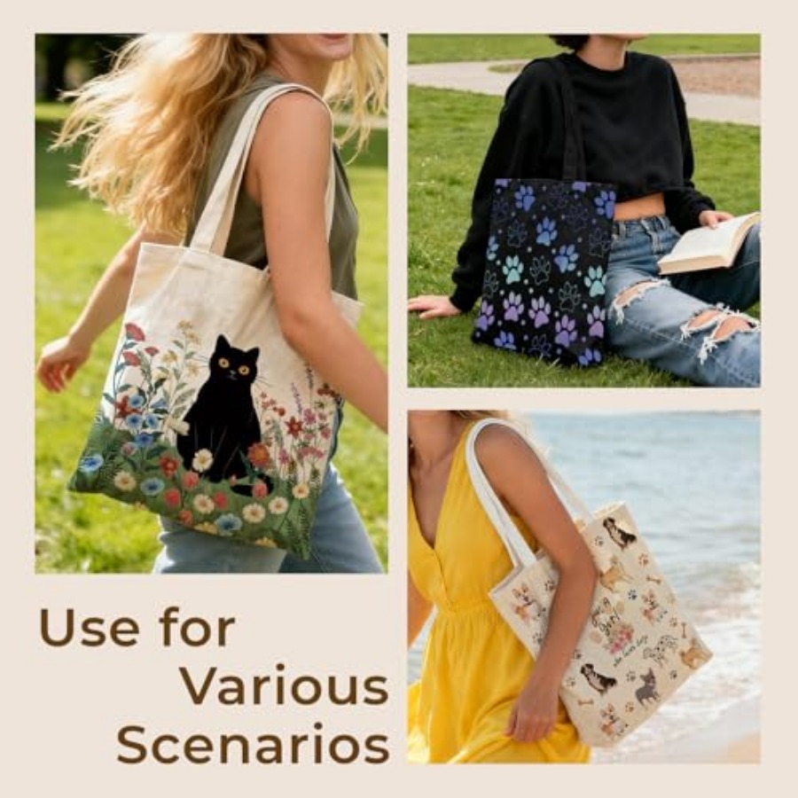 Cute Aesthetic Canvas Tote Bag - Women'S Bags For Work recension och pris