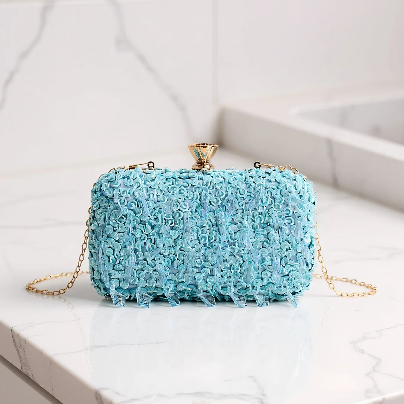 Sky Blue Color Tassel Evening  - Evening Bag Beaded recension och pris