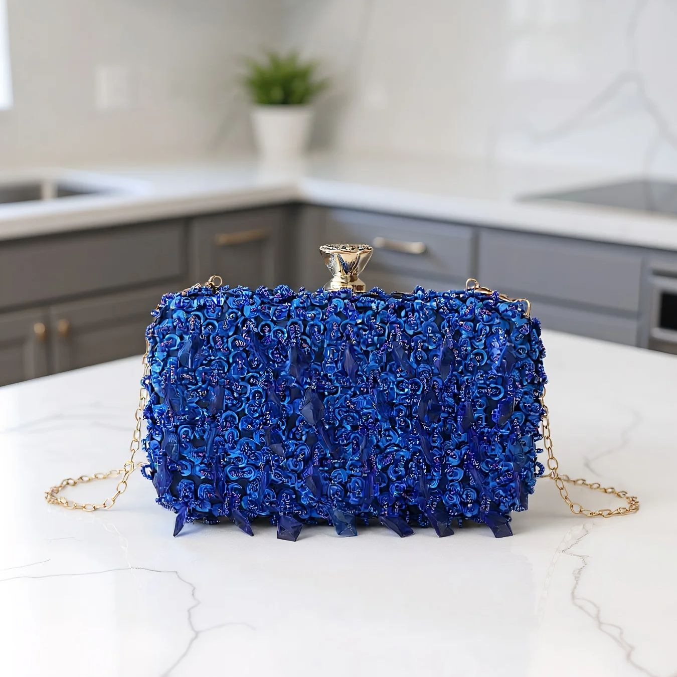 Sky Blue Color Tassel Evening  - Evening Bag Beaded recension och pris