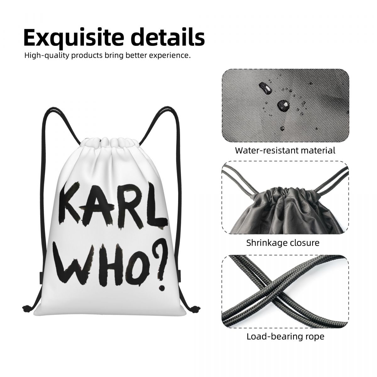 Custom Karl Who Drawstring Bag - Women'S Karl Bags recension och pris