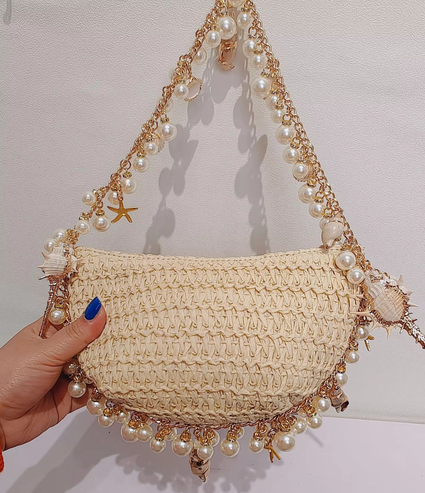 Handmade Pearl Conch Straw Wov - Women'S Bags Holiday recension och pris