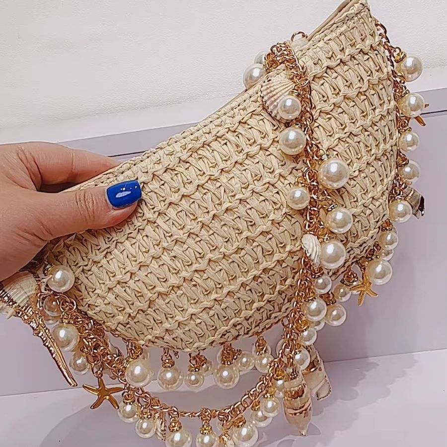 Handmade Pearl Conch Straw Wov - Women'S Bags Holiday recension och pris