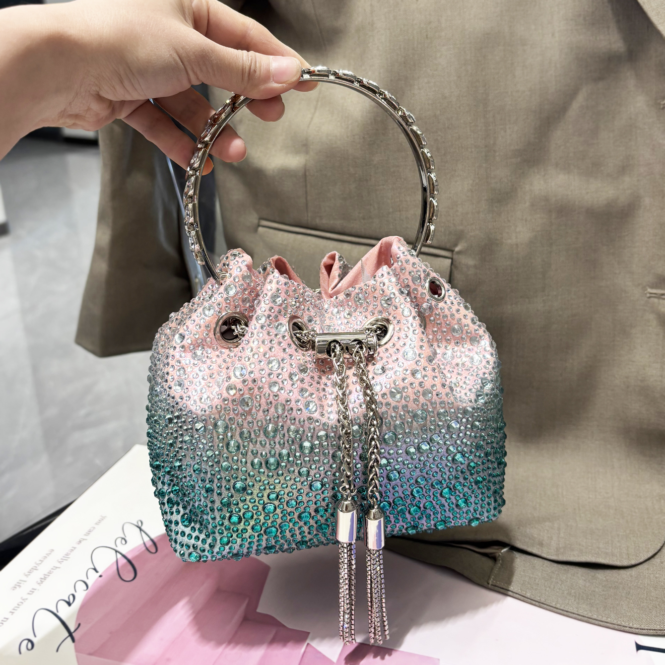 Handle Rhinestones Evening clu - Evening Bag Beaded recension och pris